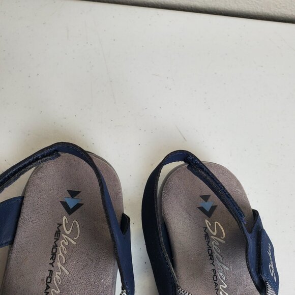 Skechers Women's Reggae Slim Takes Two Sandals Gray Blue Women's Size 8 - Picture 5 of 9